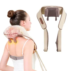 USB-C Rechargeable Kneading Massage Hot Compress Shiatsu Back Shoulder Neck Massager For Pain Relief