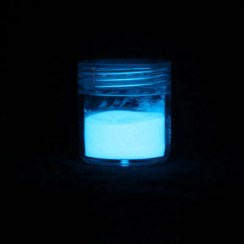 Colore blu polvere fluorescente veloce absobing cambiamento di colore del pigmento samll dimensione delle particelle 25-50um stronzio alluminato polvere pigmen