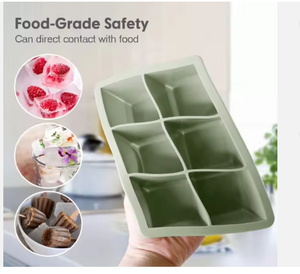 Bacs à glaçons à 8 grilles avec couvercle amovible résistant aux éclaboussures <span class=keywords><strong>Bac</strong></span> à glaçons en silicone réutilisable <span class=keywords><strong>de</strong></span> qualité alimentaire avec couvercle - Product Image 5