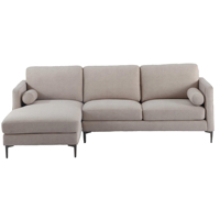 Ensemble de canapés modulaires d'angle semi-circulaires inclinables modernes en tissu avec structure en bois massif, couleur lin crème beige