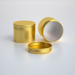 Envase Metálico de Aluminio Resistente a la Corrosión con Tapa de Rosca Hermética, Envases de Grado Alimenticio, Latas Redondas de Aluminio Doradas de 100g 100ml 3oz - Product Image 5