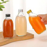 Bouteilles en verre de 12 oz pour jus, boissons et enzymes, emballage rond, bouteilles en verre vides avec couvercle à vis en aluminium