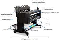 HP DesignJet T1500 1530 듀얼 롤 36 인치 6 잉크 프린터용 하이 퀄리티 A0 대형 포맷 디지털 플로터 리퍼비시