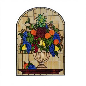 Panel de Vidrio Artístico Tiffany Personalizado al por Mayor, 50*80CM, Diseño de Frutas, Grosor Sólido de 5mm, para Colgar en Ventanas, Ideal para Sala de Estar, Gimnasio, Comedor - Product Image 1