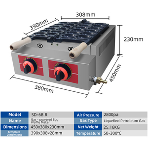 Nhanh Chóng Sưởi Ấm Cao Hiệu Quả Khí Trứng <span class=keywords><strong>Waffle</strong></span> Nhà Sản Xuất Thương Mại Thiết Bị Nhà Bếp Cho Ngoài Trời Phục Vụ Chợ Đêm Thức Ăn Đường Phố - Product Image 2