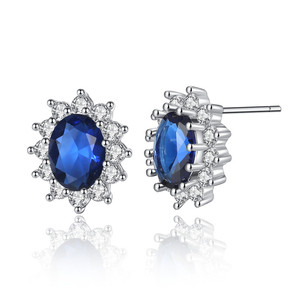 Ensemble de bijoux de mariage <span class=keywords><strong>Princesse</strong></span> <span class=keywords><strong>Kate</strong></span>, collier et boucles d'oreilles ovales en zircon - Product Image 4