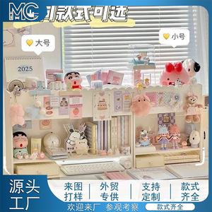 Desktop Bookshelf Corner Vertical Multi Tiered Small Student Dorm <b>Desk</b> Storage Organizer for Books <b>Toys</b> Personal Care Items - Product Image 5