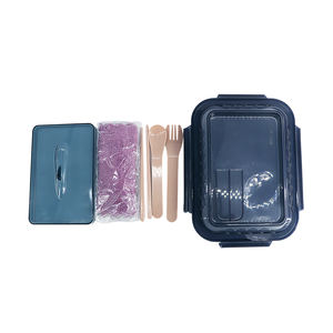 Lonchera Hermética de Vidrio Borosilicato con Tapa de PP, 3 Compartimentos, Apta para <span class=keywords><strong>Microondas</strong></span>, Libre de BPA, Contenedor de Alimentos Ecológico - Product Image 2