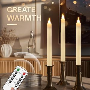 Prêt à expédier : Lot <span class=keywords><strong>de</strong></span> 6 bougies LED coniques à flamme vacillante 3D, rechargeables, avec télécommande et minuterie, et base <span class=keywords><strong>de</strong></span> charge, pour mariage - Product Image 3