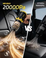 Aspiradora Inalámbrica Portátil para Auto, ABS, 20000Pa, Motor sin Escobillas, 4 en 1, Plegable, Mini, Carga USB