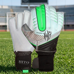 Nouveau design Gants de gardien de but de football en latex à contact frontal, avec silicone injecté au dos et découpe négative, avec protection du pouce, personnalisables - Product Image 4