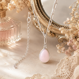 Collana con Ciondolo in Cristallo Rosa Stile Bohémien, Collana in Stile Naturale per Donne - Product Image 2