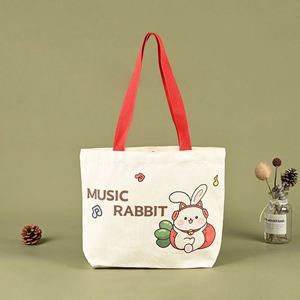 Design Custom <b>Large</b> Canvas Tote Bag with Pocket and Zipper Custom <b>Printed</b> Logo and Own Design for Supermarket Use - Product Image 3