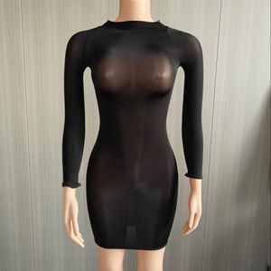 Robe moulante sexy transparente effet brillant Viviblook Z0124DS01 pour femme, idéale pour les soirées en boîte de nuit - Product Image 1