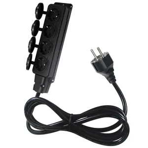European Plug 3 in 1 EU 3pin male plug to female socket power cord extension and power Strip