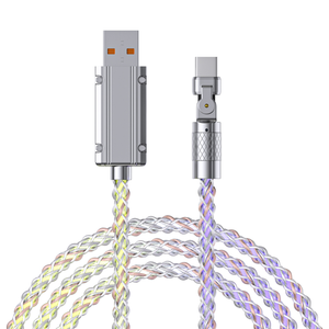 Chargeur USB Type-C rapide avec LED lumineuse, câble de données à charge rapide, alliage de zinc, PVC, portable, avec étui de transport, pour téléphone portable <span class=keywords><strong>iPhone</strong></span> - Product Image 1