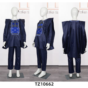 <span class=keywords><strong>H</strong></span> & D TZ10662 Dashiki tradicional africano Ropa para niños <span class=keywords><strong>Traje</strong></span> de tres piezas bordado para niños - Product Image 3