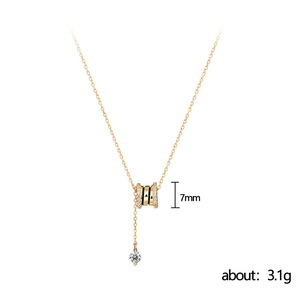 Collana con Ciondolo a Cilindro per Donne, Accessorio Moda per Uso Quotidiano, Catena per Clavicola - Product Image 5