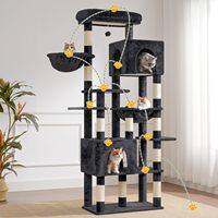 SunCharm avec hamac, mobilier moderne, centre d'activités à gratter pour grands chats, arbre à chat en bois massif