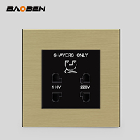 BAOBEN Interrupteur à bouton-poussoir en acier inoxydable brossé, prise de courant multifonctionnelle, convient à un usage domestique.