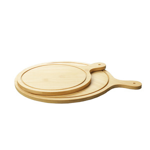 Plateau à pizza rond en bambou de 7 à 13 pouces, planche de service en bois massif pour dessert, steak, pain, sushi, cuisine occidentale - Product Image 3