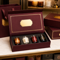 Boîte cadeau magnétique de luxe pour bougie, logo personnalisé, fermeture magnétique rigide, pelliculage mat, boîte en papier recyclable, pot de bougie parfumée, mariage