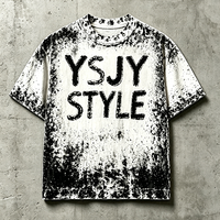 T-shirt homme personnalisé par le fabricant, coupe ample, style Heavyweight Mud, avec œillets métalliques et motif graphique, style High Street Y2K Grunge Opium