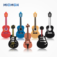 Clé USB créative MIOMGN en forme de guitare ou de violon, en PVC, instrument de musique, 8 Go-128 Go, USB 2.0/3.0, avec logo personnalisé, cadeau, clé USB