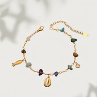 Bracelet en acier inoxydable Easywin, pierre naturelle, fait main, or 18 carats, bijoux pour femmes, bijoux océaniques