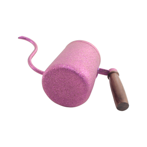 Gooseneck <b>Kettle</b> With Lid, Wooden Handle Pink Color Metal Coffee <b>Tea</b> Pour Over Pot - Product Image 2