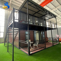 Maisons conteneurs modernes de style villa à deux étages, maisons modulaires, conteneurs pliables en acier à panneaux sandwich pour l'extérieur