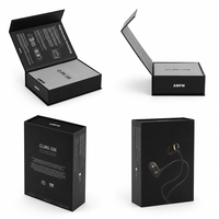 Boîte cadeau magnétique noire personnalisée avec couvercle intérieur imprimé, insert en mousse, toucher doux, OEM