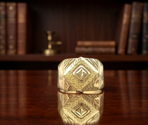 DIVYORO Elegant Gold Plated <b>Finger</b> <b>Ring</b> for Men Copper and Brass Fashion Jewelry Classic Style with Premium Craftsmanship - Product Image 3