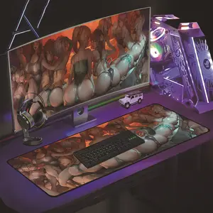 Симпатичный сексуальный мультяшный большой коврик для мыши с большими задницами OEM большой RGB светодиодный Черный Аниме игровой коврик для клавиатуры и мыши коврик для геймера