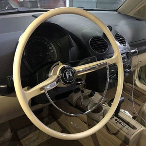 พวงมาลัยโครเมียมแบบ 2 ก้าน สีขาวงาช้าง เทา ดำ คลาสสิก สำหรับรถโฟล์คสวาเกน บีเทิล วีดับบลิว บัก คาร์มันน์ เกีย ไทป์ 3 ปี 1962-1971 - Product Image 6