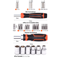JOEPON 31Pcs Industrial Ratchet Screwdriver Socket Tool Set Magnetic Multi-Bit Screwdriver Kit Chrome Vanadium Steel Plastic