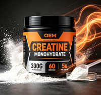 Bubuk Creatine Monohydrate OEM 300g Kemurnian Tinggi Suplemen Dewasa Pertumbuhan Otot Energi Dukungan Imunitas Tanpa Rasa
