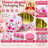 Boîte en métal en forme de fleur de qualité alimentaire, vide, avec couvercle, personnalisable, pour emballage de bonbons, chocolats et biscuits