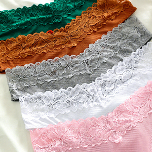 Braguitas invisibles de bikini acanaladas de talle bajo, transpirables y finas, con ribete de encaje, para mujer, tallas grandes, al por mayor - Product Image 4