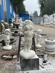 Hand <b>White</b> Marble Baby Jesus Stone Statues of Angels for Cemetery Children's HT-043 Baby Jesus HT-043 - Product Image 4