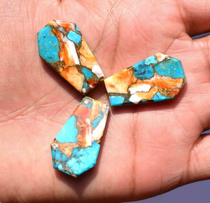 Turquesa Cobre de Ostra Espinosa Natural, Forma de Ataúd Plana, Gemas de Alta Calidad para Fabricación de Joyas DIY, Anillos, Proveedor Mayorista - Product Image 5