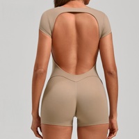 Shorts Deportivos Europeos Americanos sin Espalda para Baile y Ejercicio, de Manga Corta, Secado Rápido y Transpirables para Tonificar Glúteos y Abdomen