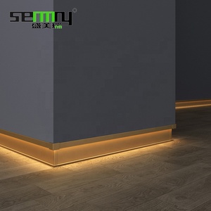 Free sample Aluminium Alloy Baseboard Wall Flooring LED Skirting Board aluminum led baseboard lighting skirting led floor lights