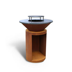 Barbecue à bois en acier corten de qualité supérieure, robuste et moderne, couleur rouille, avec certification CE - Product Image 2