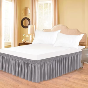 Vente en gros Jupe de lit à volants en polyester gris pour la maison et l'hôtel - Product Image 6