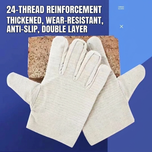 Gants de sécurité en toile de coton blanc à doigts ouverts pour la manipulation du jardin et l'usage général - Product Image 3