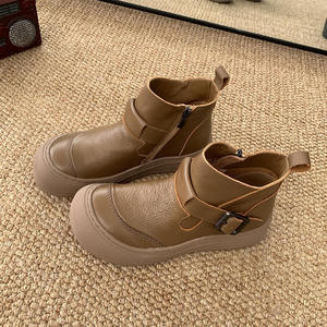 Chaussures <span class=keywords><strong>pour</strong></span> femmes à semelle souple et à bouche profonde, style rétro, boucle de ceinture, chaussures à grosse tête, nouvelle collection printemps-automne 2025 - Product Image 3