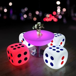 Table basse lumineuse LED créative comptoir de bar KTV tabouret tamis loisirs de plein air Table ronde et chaises Table de dispersion à jambes hautes - Product Image 3