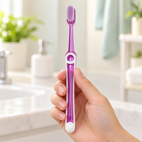 Brosse à dents manuelle pour adultes avec logo personnalisé, manche transparent, poils doux, qualité supérieure, soins dentaires