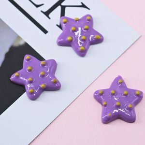 Molde de resina de estrella de cinco puntas de punto ondulado, reverso plano pintado a mano ecológico para DIY, joyería de crema, horquilla para teléfono móvil, Navidad - Product Image 4